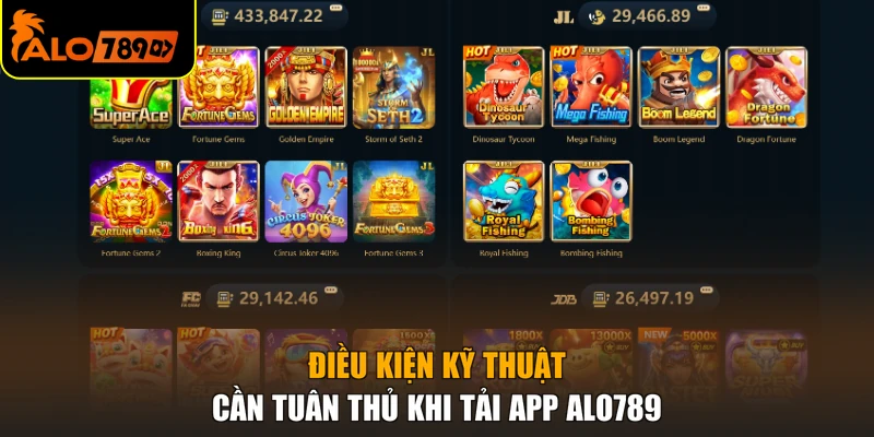 Điều kiện kỹ thuật cần tuân thủ khi tải app ALO789